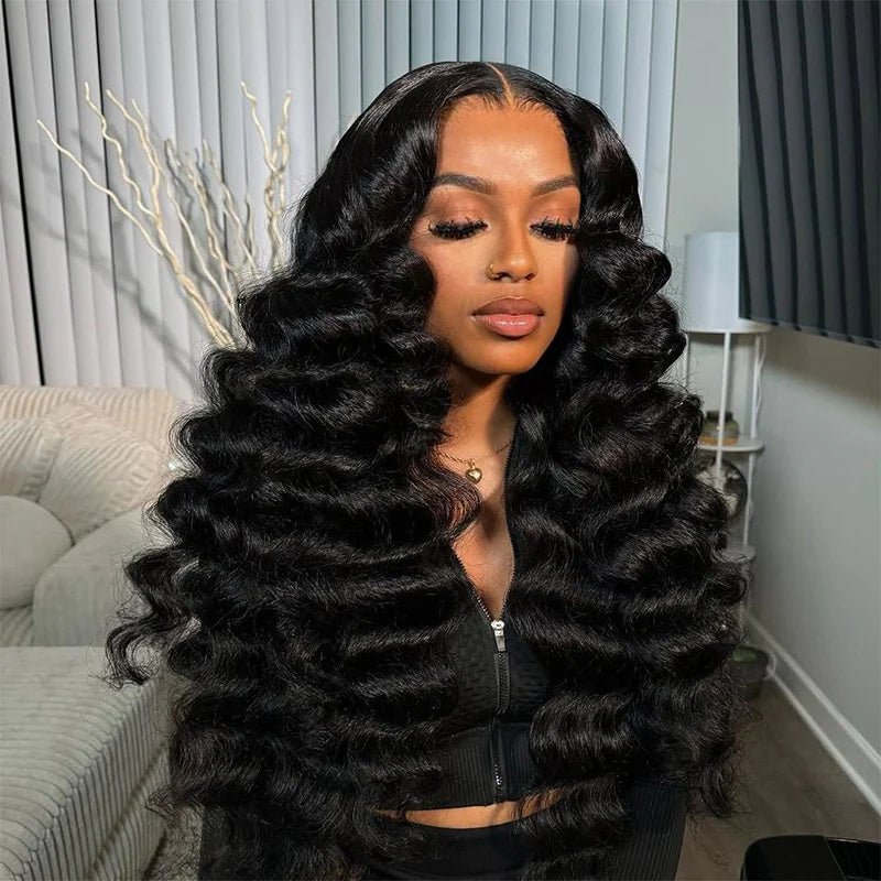 Msgem New Loose Wave Lace Front Wigs HD Full Lace Wigs Human Hair Natural Hairline - Msgem Hair