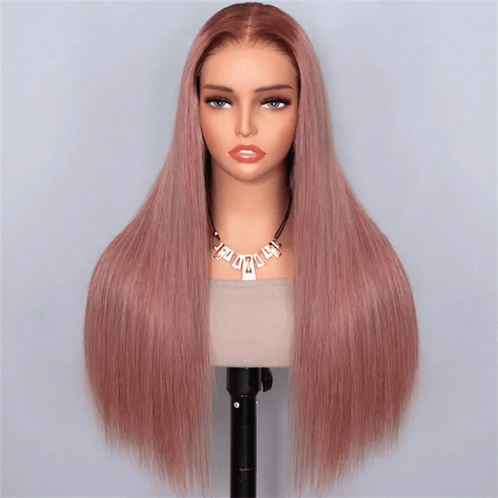 Msgem Ombre Rose Pink 13x6 Lace Frontal Wigs 180% Colored Human Hair Wigs - Msgem Hair
