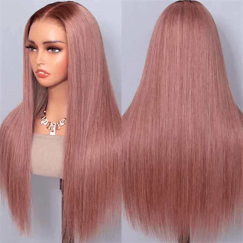 Msgem Ombre Rose Pink 13x6 Lace Frontal Wigs 180% Colored Human Hair Wigs - Msgem Hair
