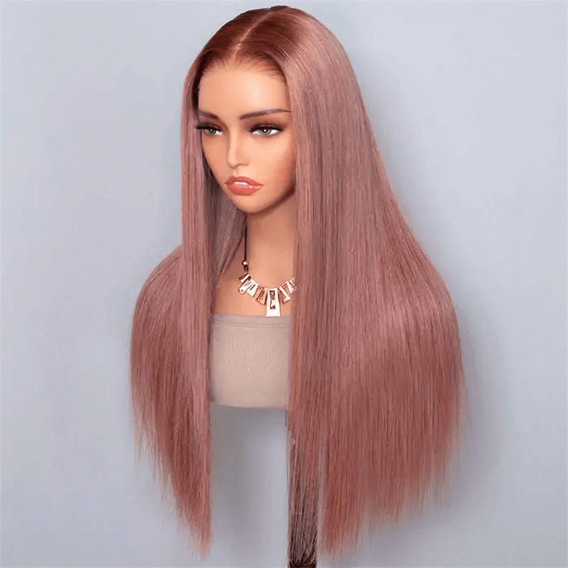 Msgem Ombre Rose Pink 13x6 Lace Frontal Wigs 180% Colored Human Hair Wigs - Msgem Hair
