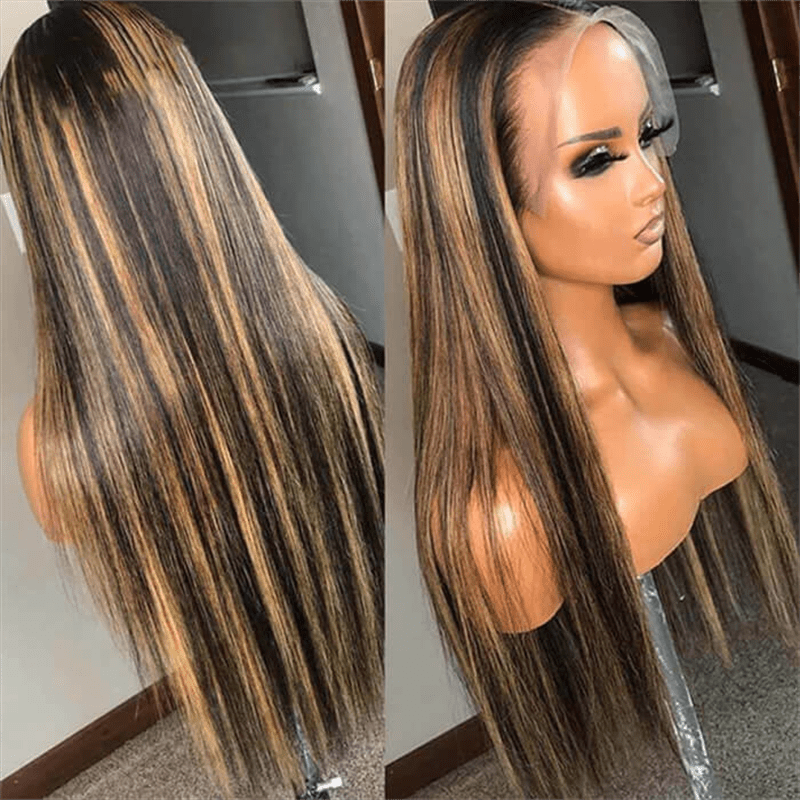 Msgem P1B/27 Highlight 13x6 Lace Front Wigs Pre - Cut Straight Hair 5x5 Wear Go Glueless Wig - Msgem Hair