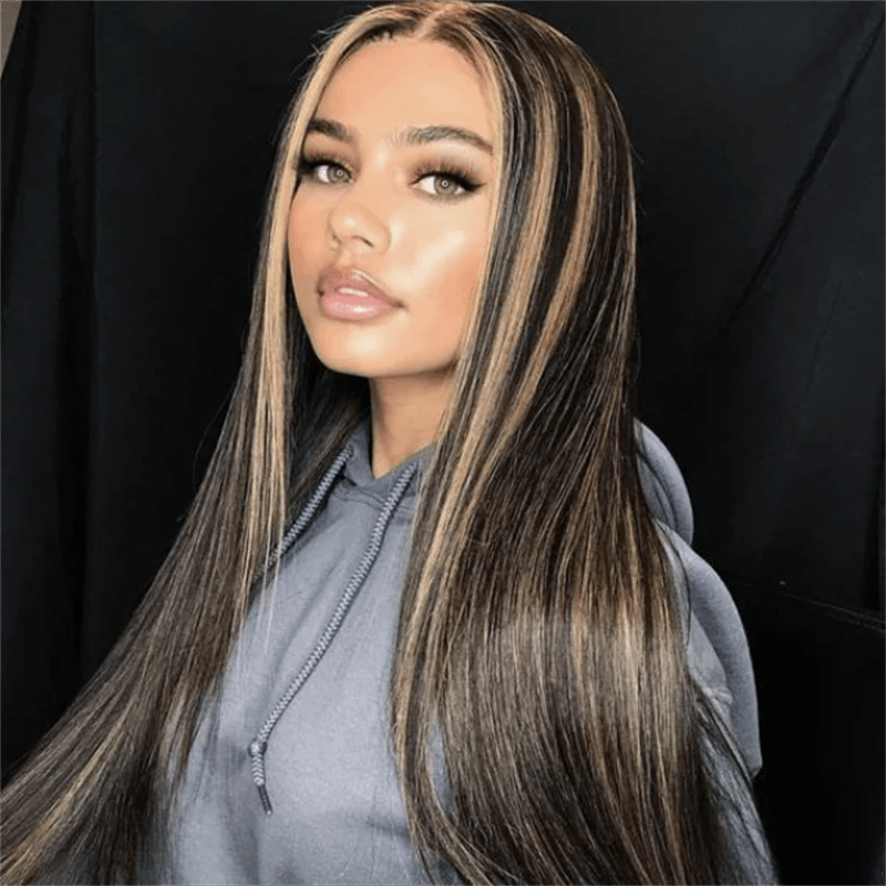 Msgem P1B/27 Highlight 13x6 Lace Front Wigs Pre - Cut Straight Hair 5x5 Wear Go Glueless Wig - Msgem Hair