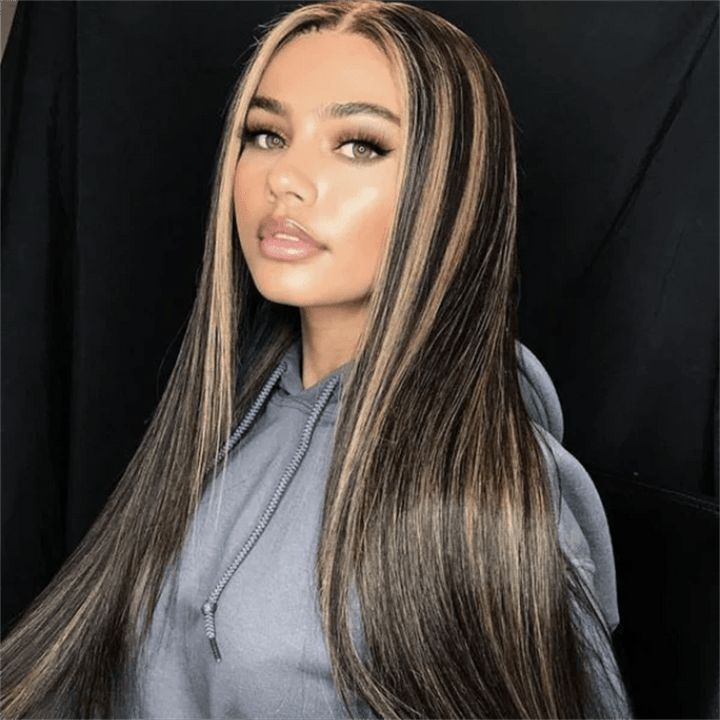 Msgem P1B/27 Highlight 13x6 Lace Front Wigs Pre - Cut Straight Hair 5x5 Wear Go Glueless Wig - Msgem Hair