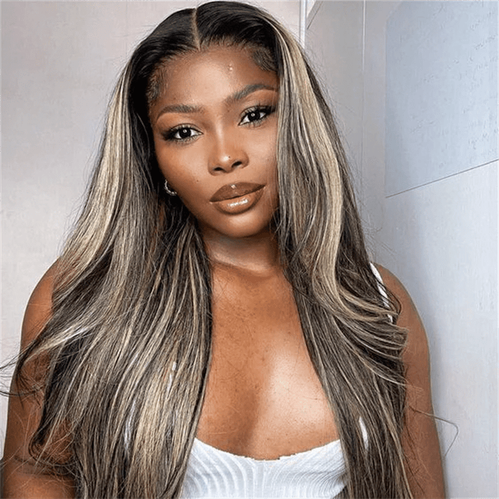 Msgem P1B/27 Highlight 13x6 Lace Front Wigs Pre - Cut Straight Hair 5x5 Wear Go Glueless Wig - Msgem Hair