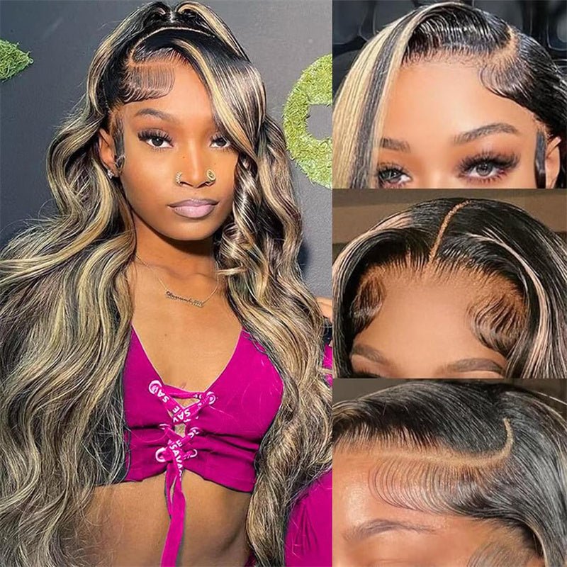 Msgem P1B/27 Human Hair Wigs Body Wave 13x4 HD Lace Front Wigs for Women - Msgem Hair