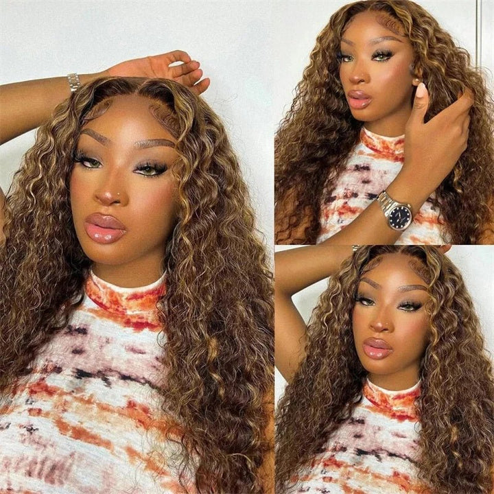 Msgem P4/27 Highlight 13x4 Water Wave Lace Frontal Wigs Pre Plucked With Baby Hair 180% Density - Msgem Hair
