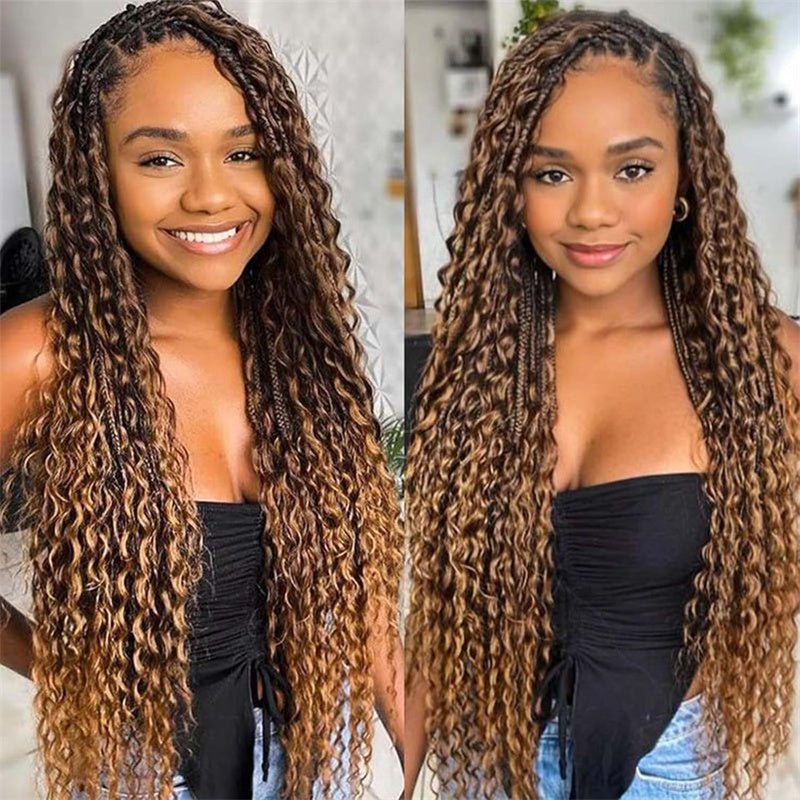 Msgem P4/27 Highlight Deep Wave Bulk Hair Braiding Hair 100% Human Hair for Micro Braiding No Weft - Msgem Hair