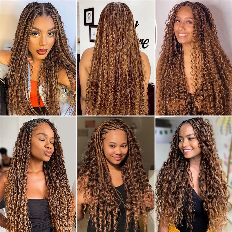 Msgem P4/27 Highlight Deep Wave Bulk Hair Braiding Hair 100% Human Hair for Micro Braiding No Weft - Msgem Hair