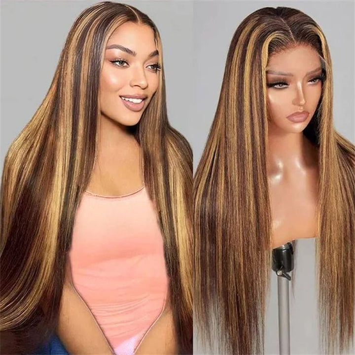 Msgem P4/27 Highlight Straight Hair Lace Wigs 4x4 5x5 6x6 HD Transparent Lace Closure Wig Beginner Friendly - Msgem Hair