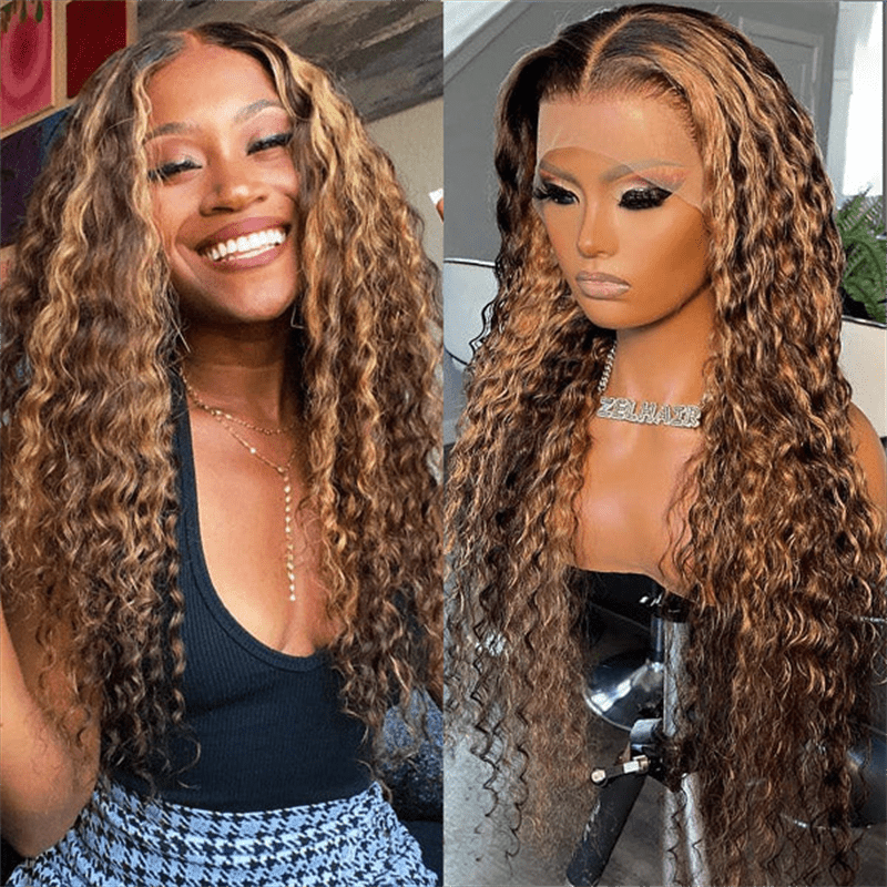 Msgem P4/27 Highlight Water Wave 13x4 13x6 Lace Frontal Wigs Pre Plucked With Baby Hair 250% - Msgem Hair