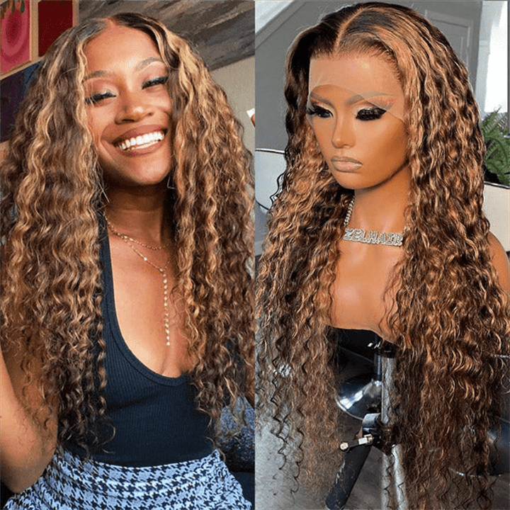 Msgem P4/27 Highlight Water Wave 13x4 13x6 Lace Frontal Wigs Pre Plucked With Baby Hair 250% - Msgem Hair