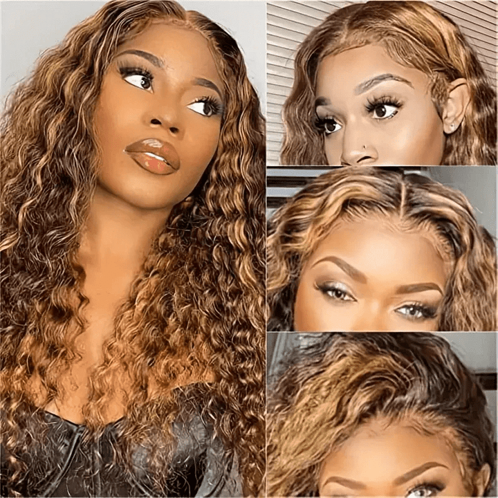 Msgem P4/27 Highlight Water Wave 13x4 13x6 Lace Frontal Wigs Pre Plucked With Baby Hair 250% - Msgem Hair