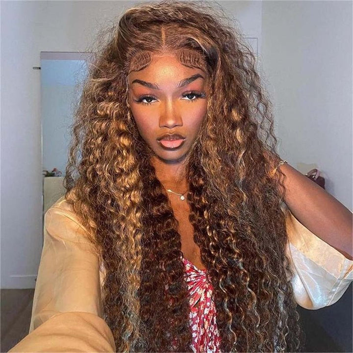Msgem P4/27 Highlight Water Wave 13x4 Lace Frontal Wigs Pre Plucked With Baby Hair 250% - Msgem Hair