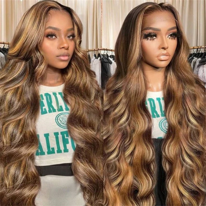 Msgem P4/27 Highlight Wig Body Wave 13x6 HD Transparent Lace Front Human Hair Wigs - Msgem Hair