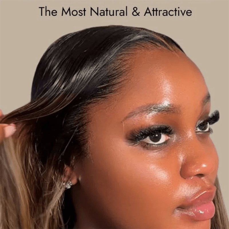 Msgem P4/27 Highlights Straight Hair M Hairline 13x6 HD Lace Front Wig With Widow's Peak - Msgem Hair