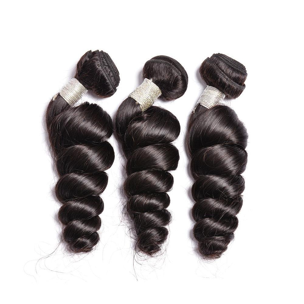 Msgem Peruvian Virgin Hair Loose Wave 3 Bundles With 13x4 Frontal - Msgem Hair