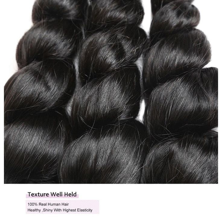 Msgem Peruvian Virgin Hair Loose Wave 3 Bundles With 13x4 Frontal - Msgem Hair