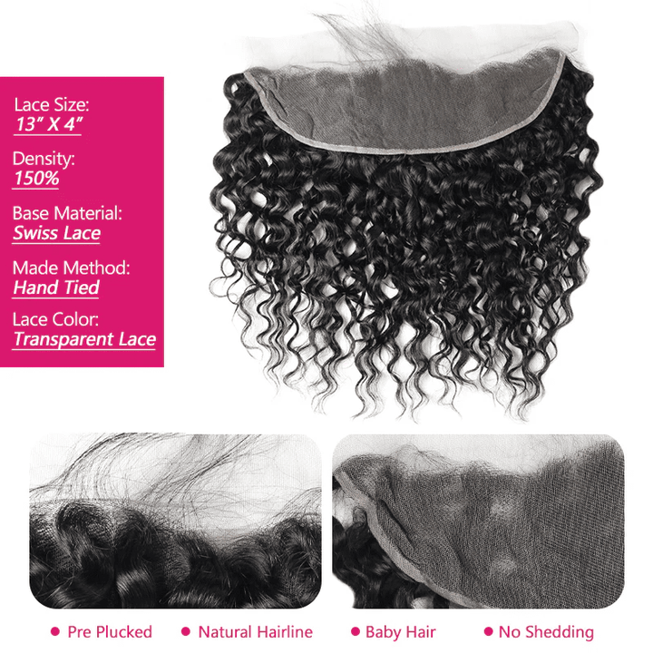 Msgem Peruvian Water Wave Human Hair 4 Bundles with 13x4 Lace Frontal Wig - Msgem Hair