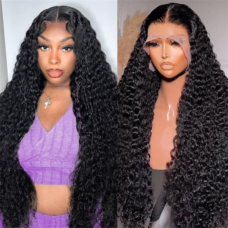 Msgem Pineapple Wave 13x6 Lace Front Wigs Human Hair Deep Curly HD Invisible 13x4 Lace Frontal Wigs 40 Inches 250% - Msgem Hair