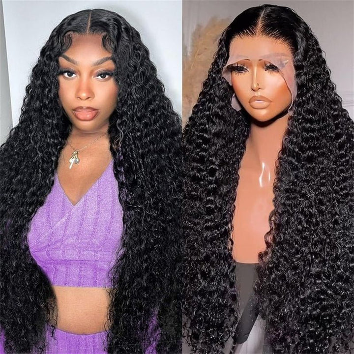 Msgem Pineapple Wave 13x6 Lace Front Wigs Human Hair Deep Curly HD Invisible 13x4 Lace Frontal Wigs 40 Inches 250% - Msgem Hair