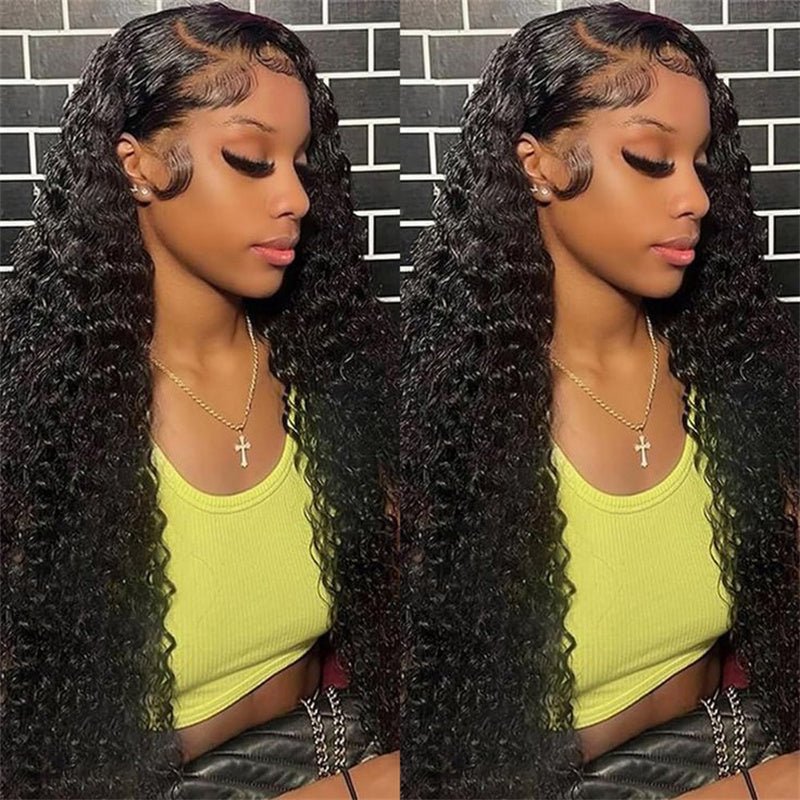 Msgem Pineapple Wave 13x6 Lace Front Wigs Human Hair Deep Curly HD Invisible 13x4 Lace Frontal Wigs 40 Inches 250% - Msgem Hair