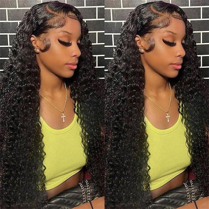 Msgem Pineapple Wave 13x6 Lace Front Wigs Human Hair Deep Curly HD Invisible 13x4 Lace Frontal Wigs 40 Inches 250% - Msgem Hair