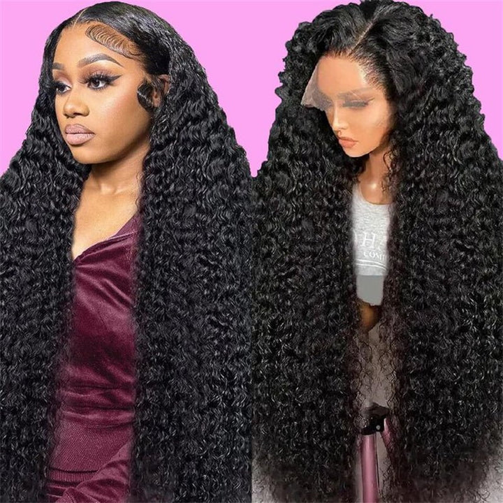 Msgem Pineapple Wave 13x6 Lace Front Wigs Human Hair Deep Curly HD Invisible 13x4 Lace Frontal Wigs 40 Inches 250% - Msgem Hair