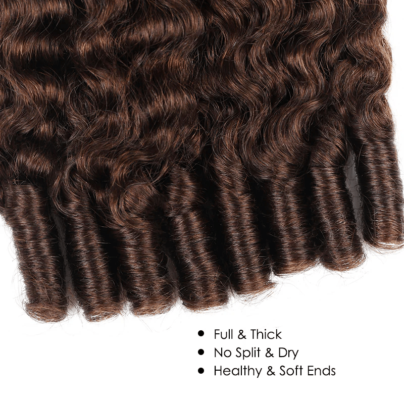 Msgem Premium Burmese Curly Hair 4 Dark Brown Curly Human Hair Quick Weave - Msgem Hair