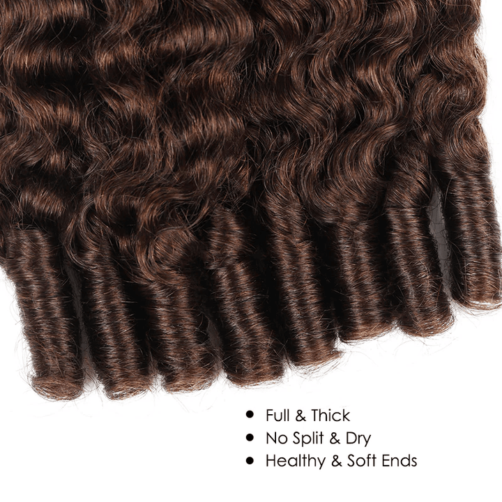Msgem Premium Burmese Curly Hair 4 Dark Brown Curly Human Hair Quick Weave - Msgem Hair