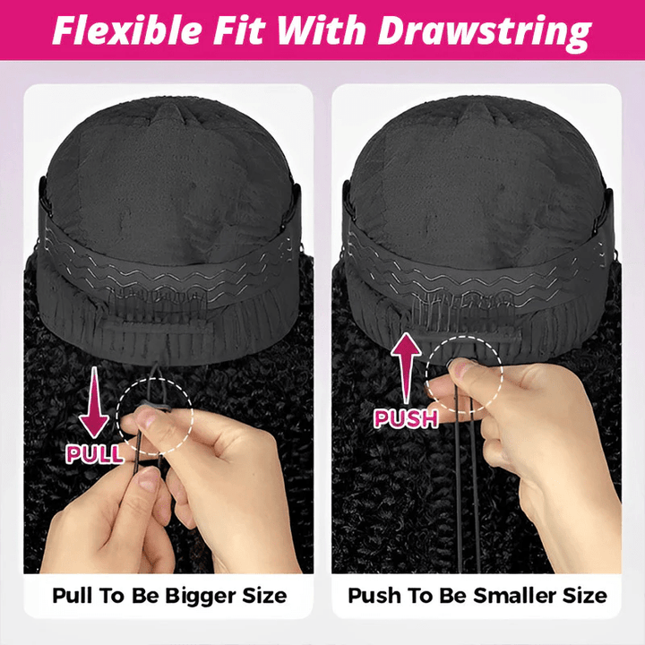 Msgem Pull Go Glueless Wig Water Wave HD Lace Front Wigs With Drawstring Beginner Friendly - Msgem Hair