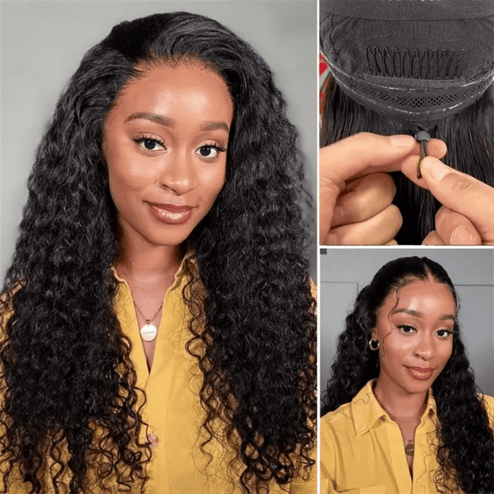 Msgem Pull Go Glueless Wig Water Wave HD Lace Front Wigs With Drawstring Beginner Friendly - Msgem Hair