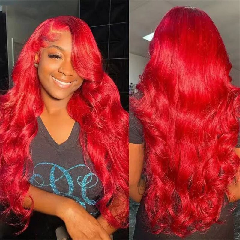 Msgem Red Body Wave Lace Front Wigs HD Transparent 13x4 13x6 Lace Front Human Hair Wigs - Msgem Hair