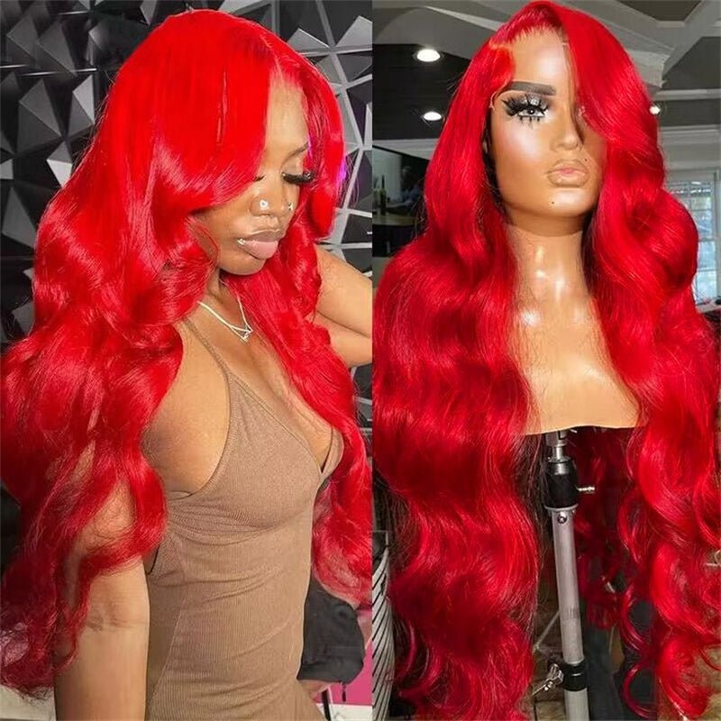 Msgem Red Body Wave Lace Front Wigs HD Transparent 13x4 13x6 Lace Front Human Hair Wigs - Msgem Hair
