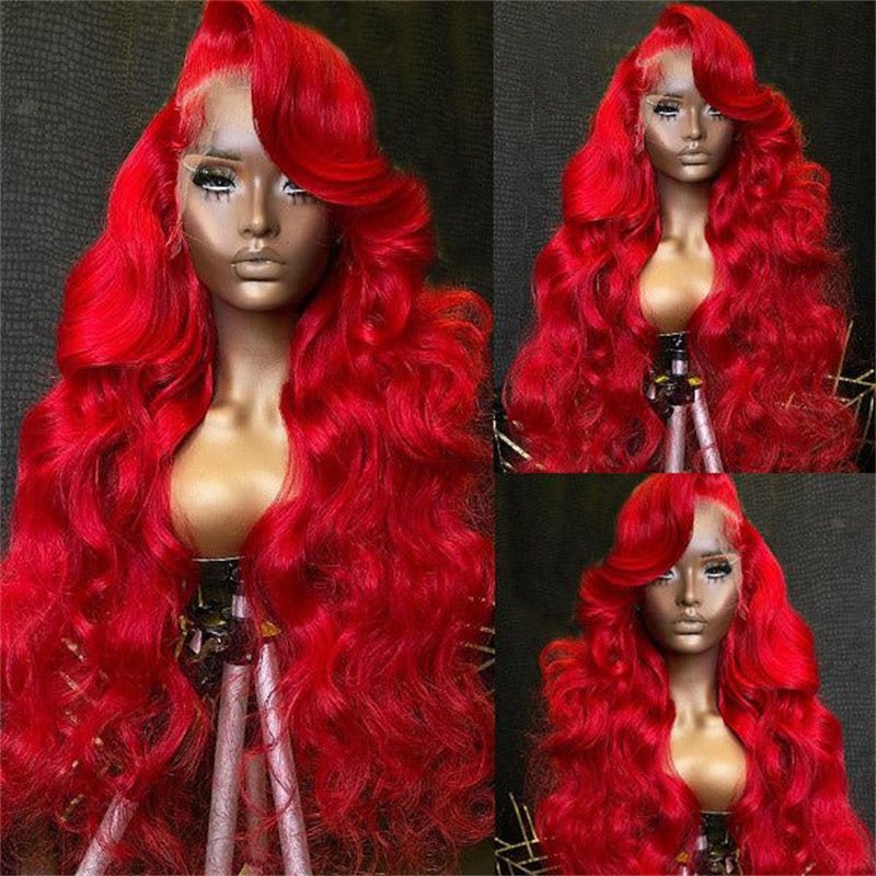 Msgem Red Body Wave Lace Front Wigs HD Transparent 13x4 13x6 Lace Front Human Hair Wigs - Msgem Hair