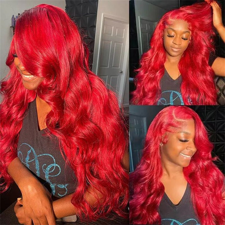Msgem Red Body Wave Lace Front Wigs HD Transparent 13x4 13x6 Lace Front Human Hair Wigs - Msgem Hair