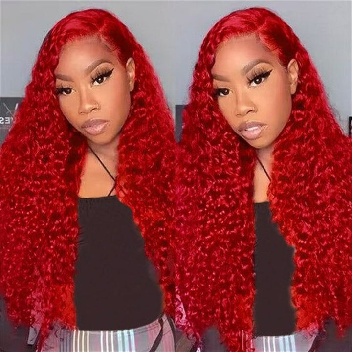 Msgem Red Lace Front Wigs Deep Wave 13x4 13x6 HD Transparent Lace Frontal Human Hair Wigs - Msgem Hair