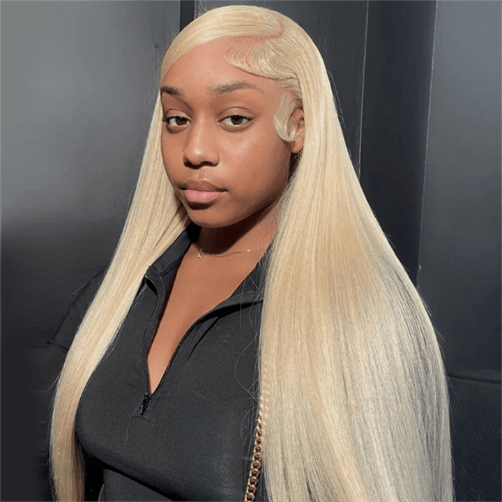 Msgem Straight Hair 13x4 Lace Front Wigs 613 Blonde Color 210% Limited Deals - Msgem Hair