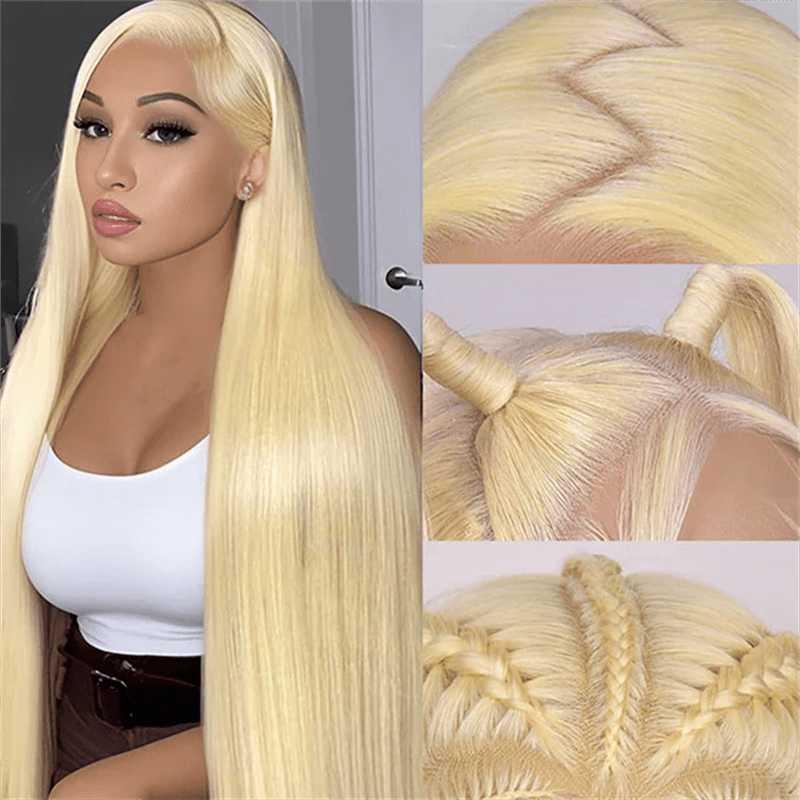 Msgem Straight Hair 13x4 Lace Front Wigs 613 Blonde Color 210% Limited Deals - Msgem Hair