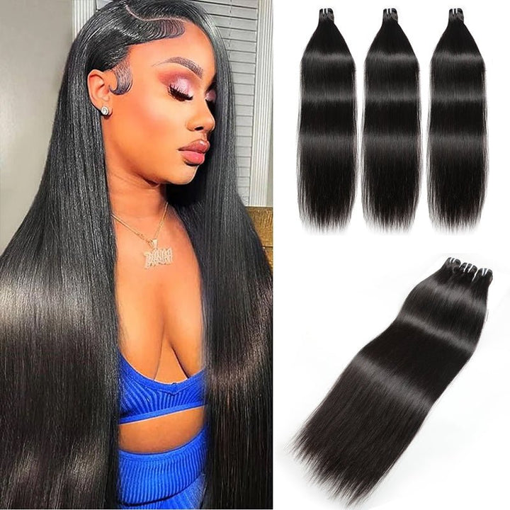 Msgem Straight Human Hair 3 Bundles Remy Indian Hair Extension - Msgem Hair
