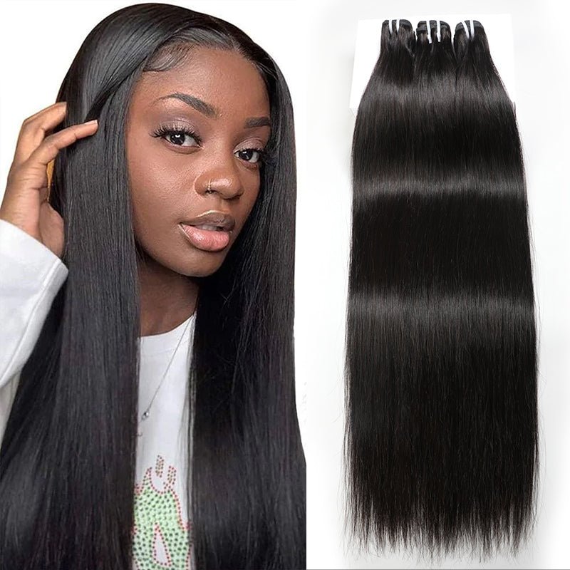 Msgem Straight Virgin Hair 3 Bundles Peruvian Human Hair Weaves - Msgem Hair