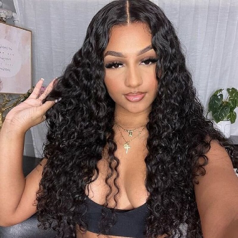 Msgem Water Wave 13x4 Lace Front Wigs Pre Plucked Baby Hair 180% Density - Msgem Hair