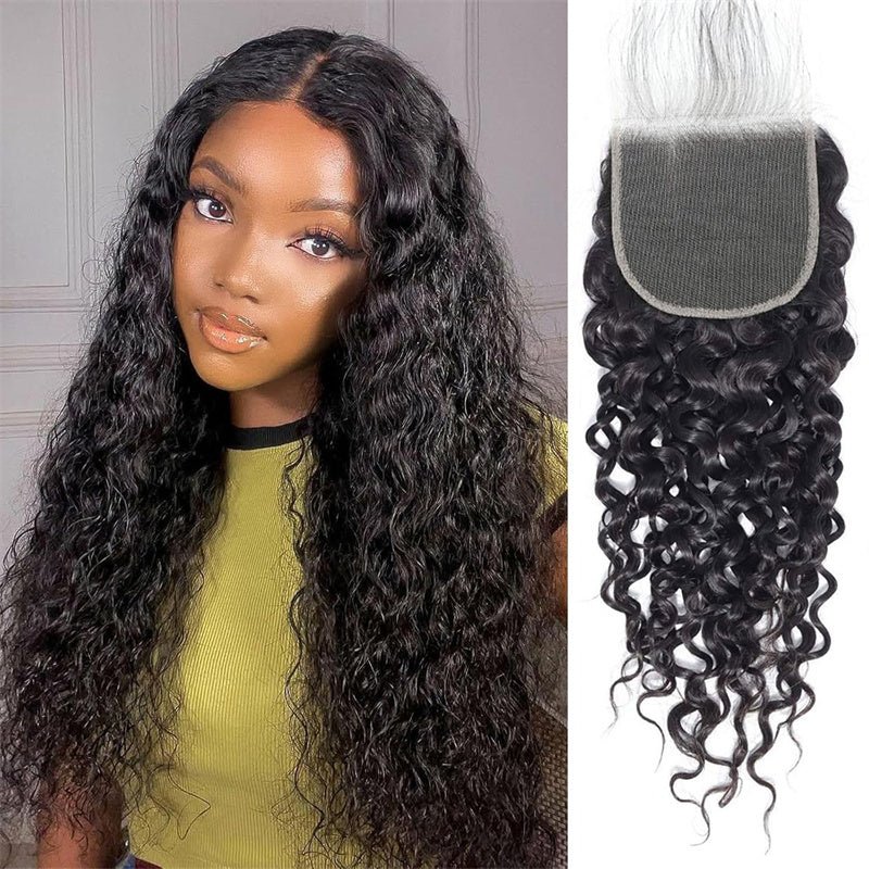 Msgem Water Wave 5x5 Transparent HD Lace Closure Virgin Human Hair Frontal Closure - Msgem Hair