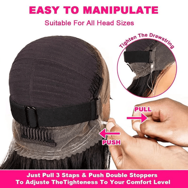 Msgem Water Wave Invisi - Strap Breathable 360 Full Frontal Wigs 180% Limited Deals - Msgem Hair