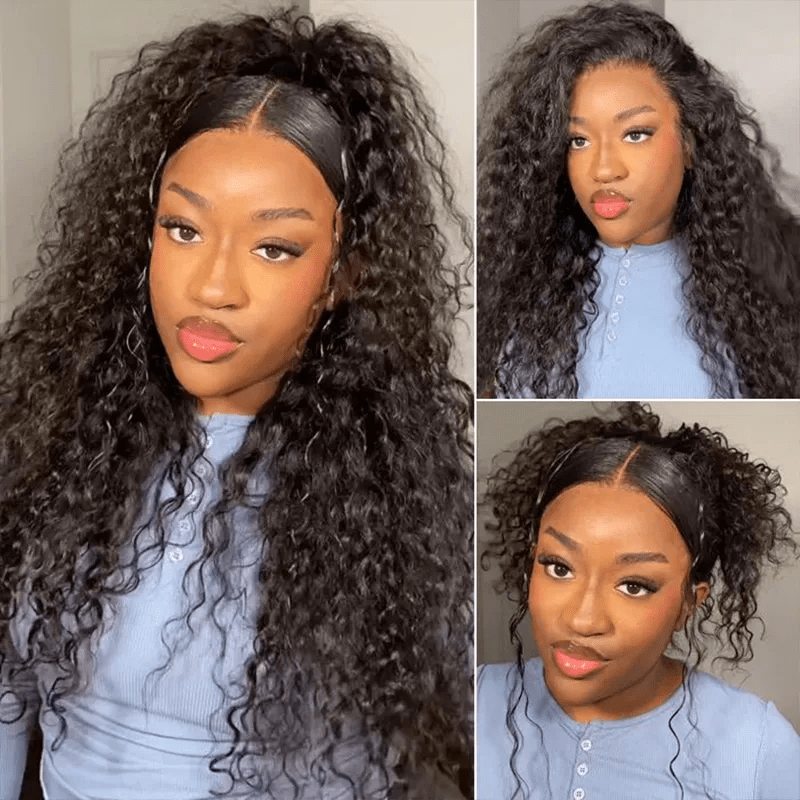 Msgem Water Wave Invisi - Strap Breathable 360 Full Frontal Wigs 180% Limited Deals - Msgem Hair