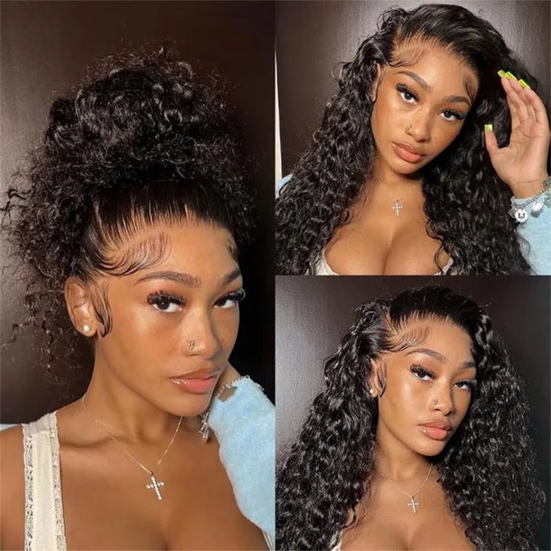 Msgem Water Wave Invisi - Strap Breathable 360 Full Frontal Wigs HD Transparent Glueless Human Hair Wigs - Msgem Hair