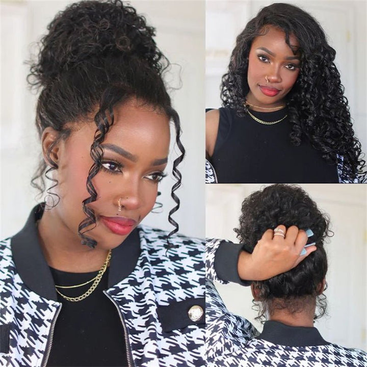 Msgem Water Wave Invisi - Strap Breathable 360 Full Frontal Wigs HD Transparent Glueless Human Hair Wigs - Msgem Hair