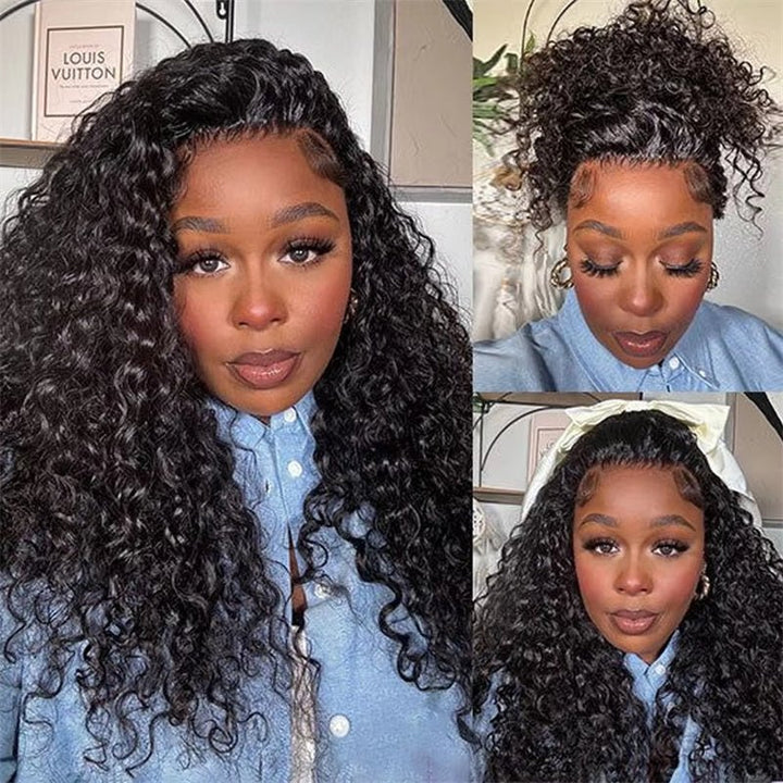 Msgem Water Wave Invisi - Strap Breathable 360 Full Frontal Wigs HD Transparent Glueless Human Hair Wigs - Msgem Hair