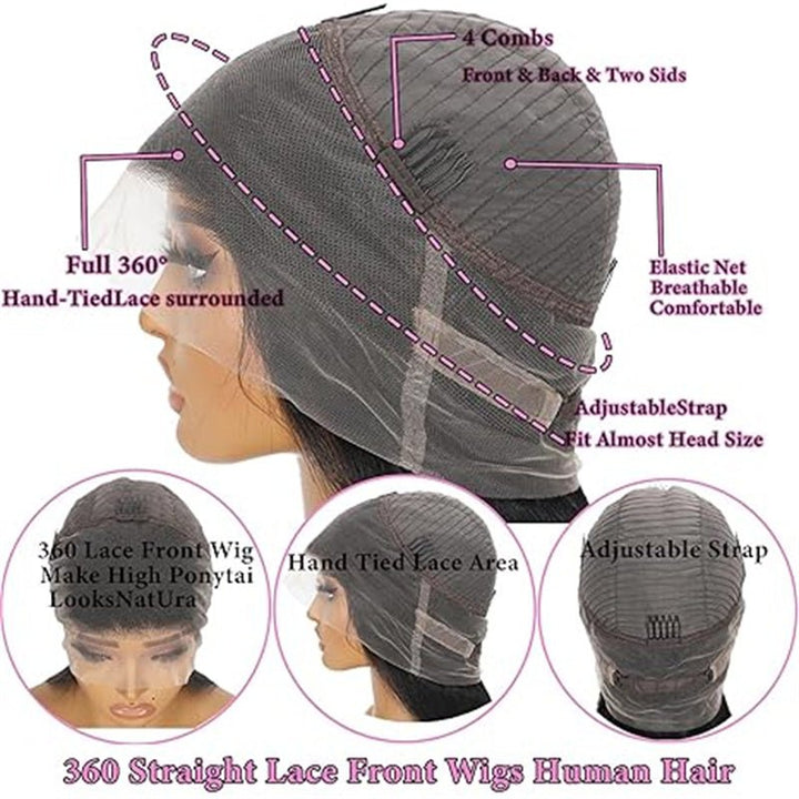 Msgem Water Wave Invisi - Strap Breathable 360 Full Frontal Wigs HD Transparent Glueless Human Hair Wigs - Msgem Hair