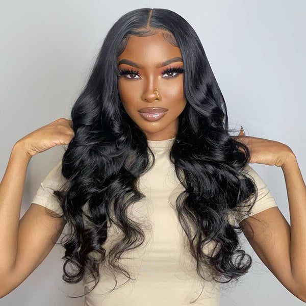 Msgem Wear Go Pre-Cut Glueless Wig Body Wave 5x5 Lace Closure Wigs Bleached Knots