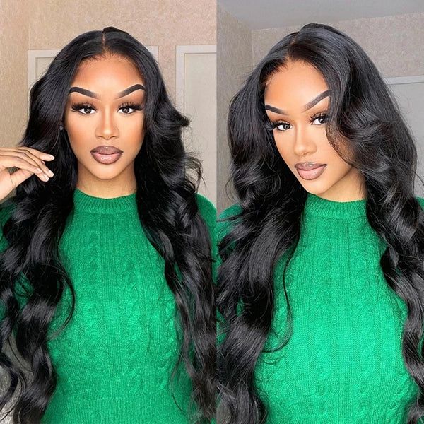 Msgem Wear Go Pre-Cut Glueless Wig Body Wave 5x5 Lace Closure Wigs Bleached Knots